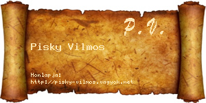 Pisky Vilmos névjegykártya